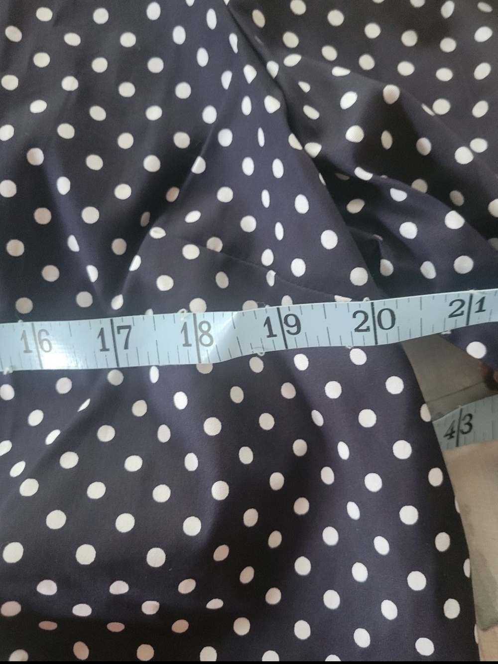 Nautica Navy White Polka Dot Peplum Blouse - Picture 5 of 7